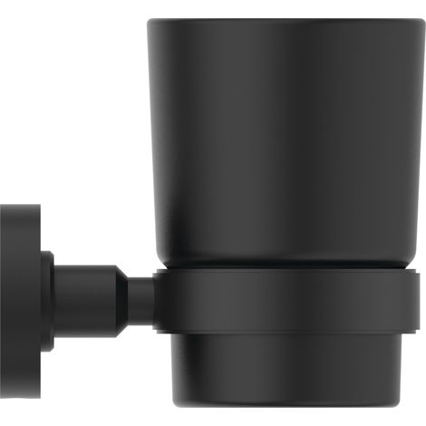 Ideal Standard Vaso para cepillos de dientes IOM cristal satinado negro Silk Black, A7928XG (1/2)