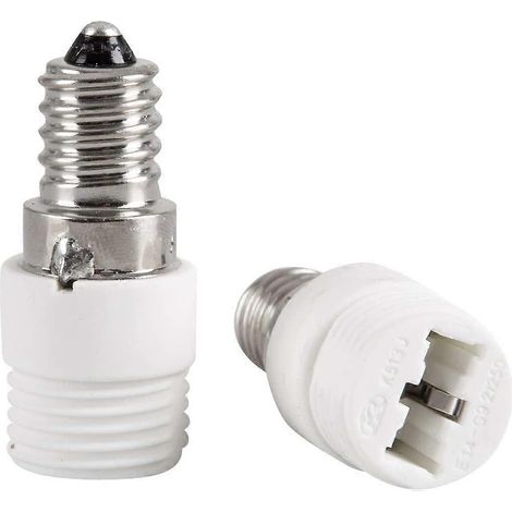 Lot de 2 adaptateurs de douille en céramique E14 vers G9 pour ampoules LED, halogènes et fluocompactes (1/5)