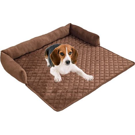 Lit pour chien - Protection canapé - Lit pour chien fait à la main - Lavable - Coussin de canapé - Tapis moelleux pour chien - Pour grands, moyens et petits (café, 75 × 75 cm) (1/4)