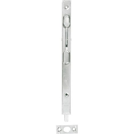 Afbat – Verrou à levier encastré 16 mm – Longueur 150 mm – Acier zingué blanc – Gâche incluse pour installation verticale