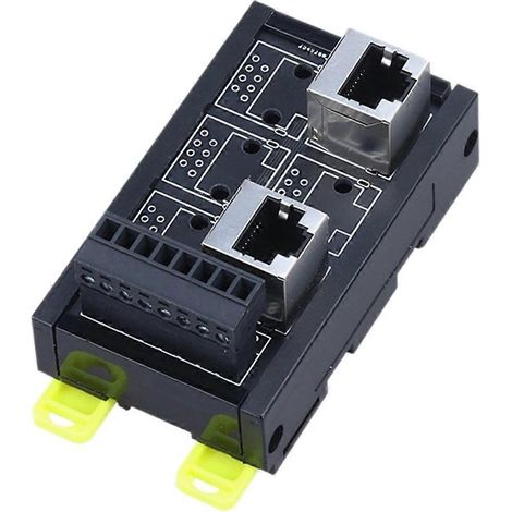 Bornier réseau RJ45 à montage rail DIN vers 8 broches, 2 trous, convertisseur de signal RS232 RS485 RS422 (1/5)
