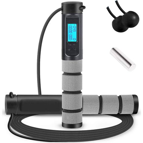 Skipping Rope, Weighted Handle Digital Skipping Rope with Calorie Counter for Fitness Training, Adjustable Speed Exercise Skipping Rope for Men, Women, Kids, Girls (1/5)