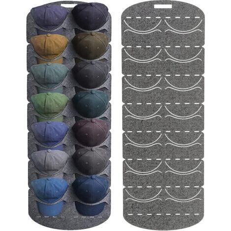 Porte-chapeaux pour casquettes de baseball Porte-chapeaux suspendu au-dessus de la porte Organisateur de casquettes de baseball pour mur de placard 14 poches