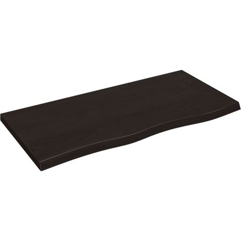Maison Exclusive - Piano Tavolo Marrone 100x50x(2-4) cm Rovere Massello Trattato