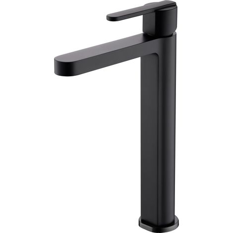 IMEX grifo de lavabo alto en latón negro mate con cartucho cerámico Ø28 mm y kit de instalación incluido modelo BDR001-3NG (1/4)