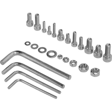 Ensemble de 400 vis et écrous à tête hexagonale creuse, M3 M4 M5 M6, acier inoxydable 304, type universel, convient aux voitures et aux camions. (1/5)