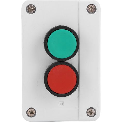 Boîtier de démarrage/arrêt à bouton-poussoir momentané NO Vert NC Rouge IP65 étanche pour atelier et chantier (1/5)
