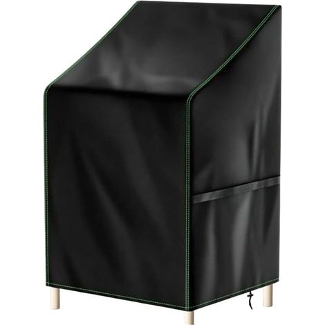 Housse de chaise empilable d'extérieur résistante aux intempéries Dossier haut Empilable Protection de siège empilable pour pluie, neige 70 x 90 x 120 cm (65 x 65 x 70-120 cm) (1/5)