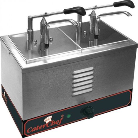 Chauffe-sauce a/dispenser double 1/6 GN - Caterchef star