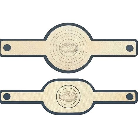 Tapis à Pain en Silicone, Longs Poignées, Surface Antiadhésive, ensemble de 2PCS (1/2)