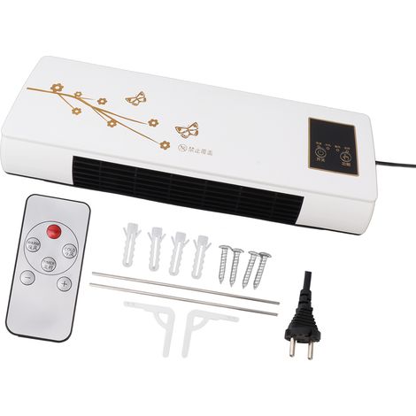 Chauffage électrique mural avec élément chauffant PTC, télécommande et étendoir à linge intégré pour chambre à coucher (220 V). (1/5)