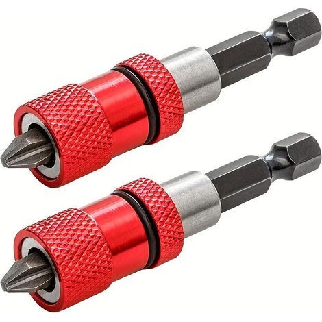 Set of 2 magnetic bit holders, depth limiter, 1/4 inch hex shankHigh quality enhances quality of life. (1/5)