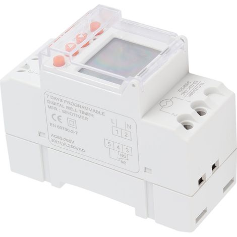 Minuterie programmable analogique rétroéclairée LCD pour la maison connectée, 85-265 V, 30 A (1/5)