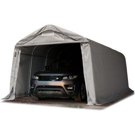 Tenda garage ca. 3,3x6,0 m telo in PRIMEtex 2300 ignifugo color grigio