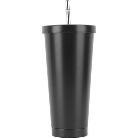 Isolierter Edelstahl-Reisebecher, 750 ml (25 oz) mit Strohhalmdeckel, ideal für Campingausflüge mit dem Auto. (1/5)