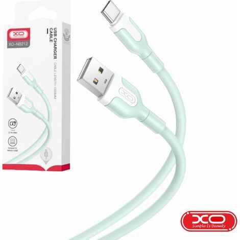 Cable cargador Strong XO NB212 USB - USB C TIPO C 1,0 m 2,1 A Verde