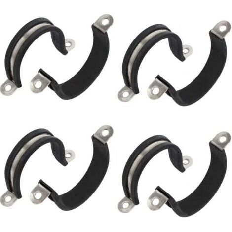 Pair ZVD-Colliers de serrage en U en acier inoxydable 304, 18mm de diamètre, avec revêtement en caoutchouc, 8 pièces (1/4)