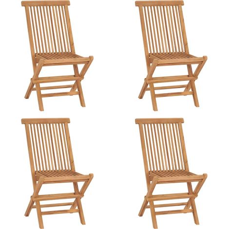 vidaXL Sillas plegables (4 unidades) de madera maciza de teca. (1/5)