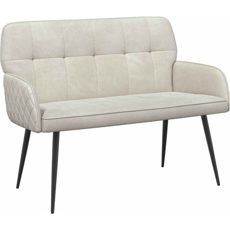 2 Seater Sofa with Metal Legs 2-Seater Cream Velvet vidaXL (1/5)