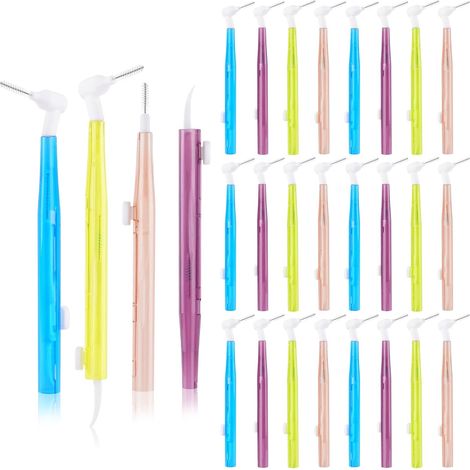 Brossettes interdentaires, 24pcs Brossette Interdentaires, 3 têtes de brosse 0,8/0,7mm et Cure-Dents, Idéal pour le nettoyage des espaces interdentaires des molaires (1/5)