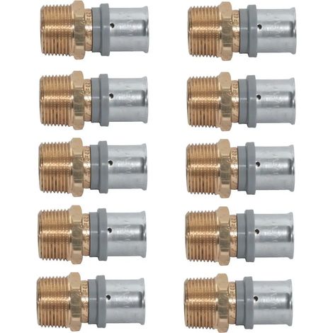 Kermi x-net Transizione filettata 1/2'' AG - 16, 10 pezzi, SHFGU0160AG012
