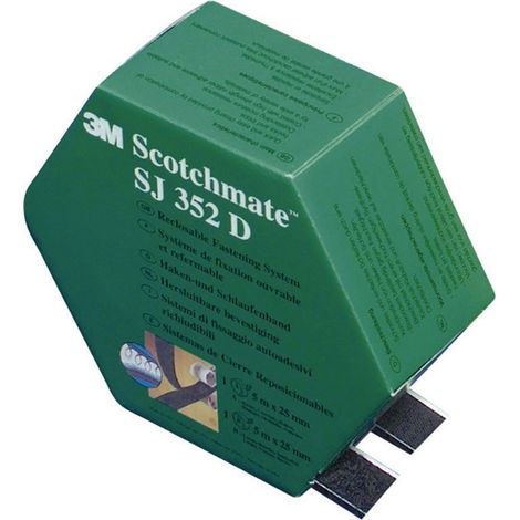 3M SJ 352D Scotchmate Klettband zum Aufkleben Haft- und Flauschteil (L x B) 5000 mm x 25.4 mm Schwar