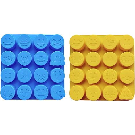 Molde de silicona 2X para emoticonos, caritas sonrientes, para postres helados, XXL (1/2)