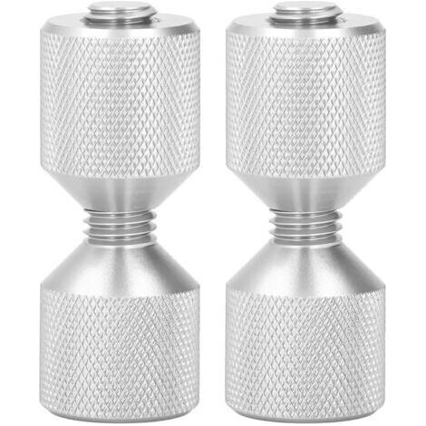 Lot de 2 goupilles d'alignement de bride en aluminium anodisé, 1‑1/8 po, à double trou, pour brides de 0,5 à 14 po, 150 lb, argent (1/5)