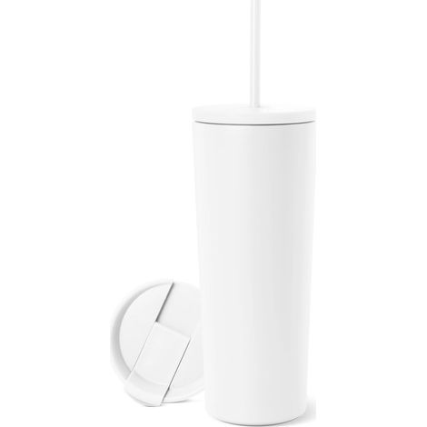 Tazza termica isolata con cannuccia e coperchio da 720 ml - Acciaio inossidabile, a prova di perdite, a doppia parete, per bevande calde e fredde - Tazza termica ideale per viaggi, auto, ecc. (1/5)