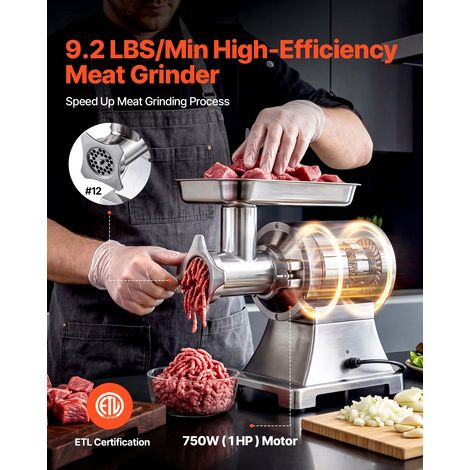 Hachoir à Viande Électrique Professionnel, Machine à Hacher la Viande 4,2 kg/min, pour Steak Haché Tartare Farce Saucisses Boucheri… (1/5)