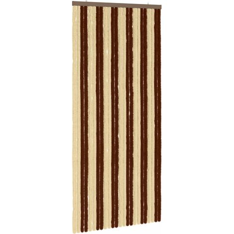 Insektenschutzvorhang Chenille Braun und Beige 100 x 220 cm vidaXL