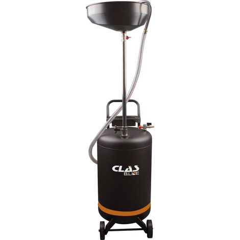 Clas – Récupérateur d'huile 70l – Pression de vidange 1 à 2bar – 4 roues directionnelles – Poignée et plateau de rangement – Ø vasque 420mm
