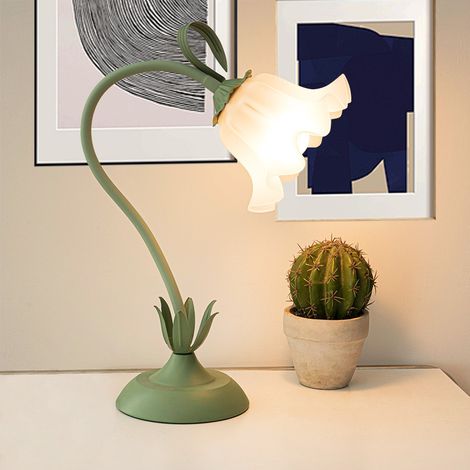 Fleurs idylliques romantique lampe de table chambre fille cadeau d'anniversaire lampe de chevet rétro fleur ambiance européenne petite lampe de nuit (1/3)