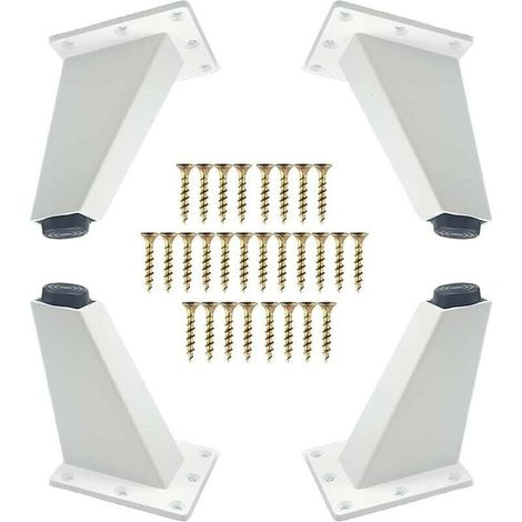Pieds de meubles, pieds obliques en métal aluminium, remplacement pour canapé, armoire, table, coiffeuse, vis de montage incluses, blanc, 80 mm