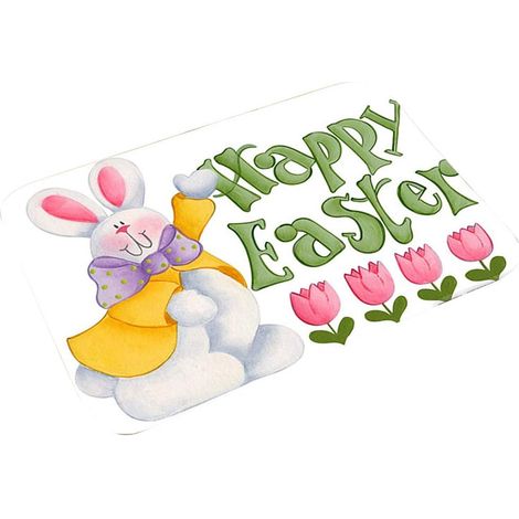 MINKUROW Rabbit Easter Felpudo Tapete De Entrada De Conejo Tapete De Bienvenida Antideslizante Tapete De Baño Decorativo Para Cocina Casera (40 x 60 Cm) — — F (1/3)
