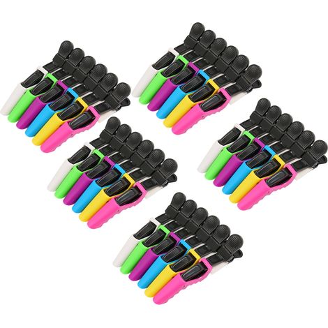 Lot de 30 pinces à cheveux bec de canard antidérapantes pour coiffage, séparation et maintien ferme des mèches (1/5)