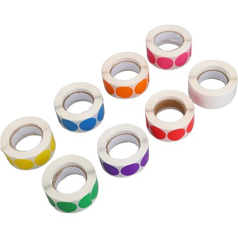 Étiquettes adhésives personnalisables pour flacons, cosmétiques et cadeaux - Lot de 8 rouleaux colorés (1/5)
