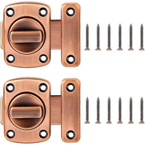 2 Pcs Verrou De Porte Cuivre Rouge Tournante En Alliage De Zinc Verrou De Porte Mobile Antivol (1/5)
