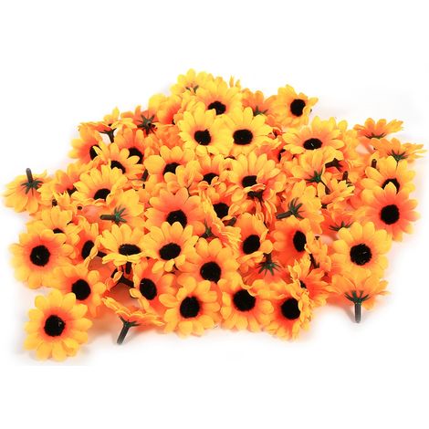 Künstlicher Sonnenblumenkopf mit Gänseblümchen – Deko für Hochzeiten, DIY und Blumen – Leuchtend gelb, strapazierfähig – Natürliche Dekoration
