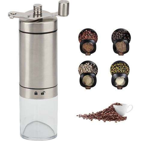 Moulin à Café Manuel - Modèle Manuel 40g - En Stainless Steel ABS Céramique - Durable et Facile d'Utilisation - Hauteur de Meulage Modulable (1/5)