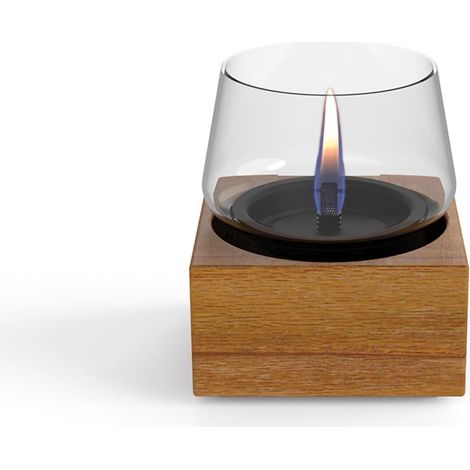 Lanterna Candela Poppy 14 Natural Oak da tavolo ricaricabile con  liquido TenderFuel (1/2)