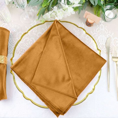 Serviette Velours - 20 x 20 Pouces - Bordure Sans Couture - Pour Réception Maison Événement - Lot De 5 (1/5)