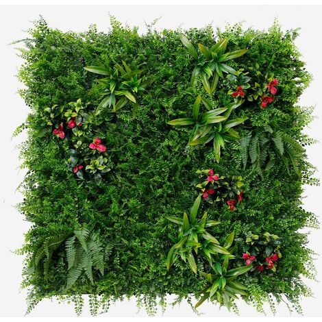 Künstliche Hecke 3D-Paneel 100x100cm realistische Pflanzen Cerrum