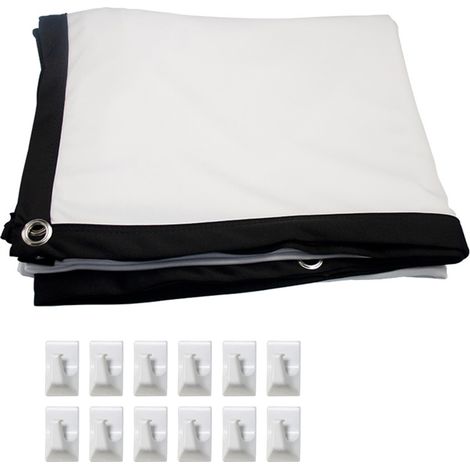 Écran de projection 150 pouces 16:9 HD 4K pliable, portable, double face, avec crochets, pour home cinéma, bureau et réunions en intérieur et extérieur (1/5)