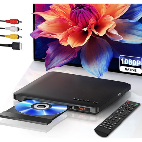 Lecteur DVD pour Télévision avec Sortie HDMI RCA, 1080P Full HD Lire DVD/CD Toutes Régions, USB, Lecture Mémorisée, Copie CD, PAL/NTSC System (1/5)