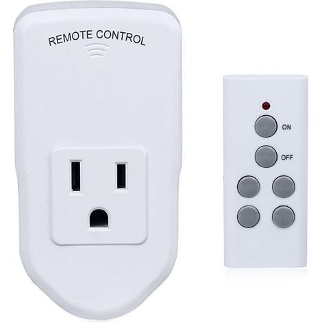 Prise de courant sans fil avec télécommande. adaptée aux lampes. ventilateurs. guirlandes lumineuses. petits appareils électroménagers. longue distance. blanc. 10A/1200W. 1 télécommande + 1 prise (san (1/4)