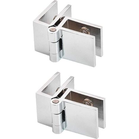 2 bisagras de clip para puertas de vidrio de 90 grados sin necesidad de taladrar, para vidrios de 5 mm a 8 mm de espesor. (1/5)