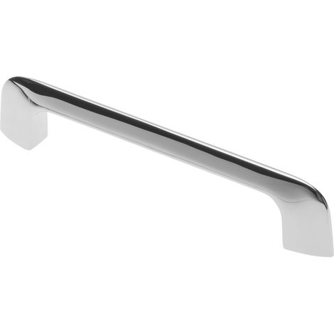Poignée de Meuble, Entraxe 128 mm, Longueur 146 mm, Design Moderne en Alliage de Zinc, Finition Chrome Brillant, Idéale pour Cuisine, Salle de Bain et Tiroir