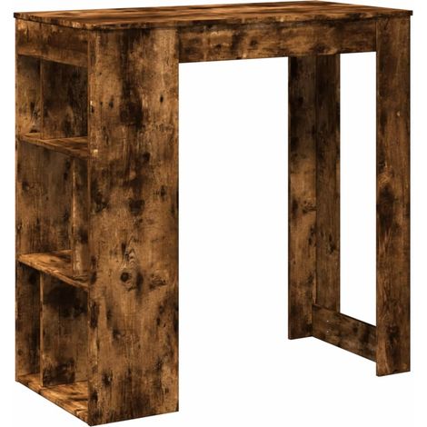 Maison Exclusive - Mesa alta bar con estantes roble ahumado 102x5