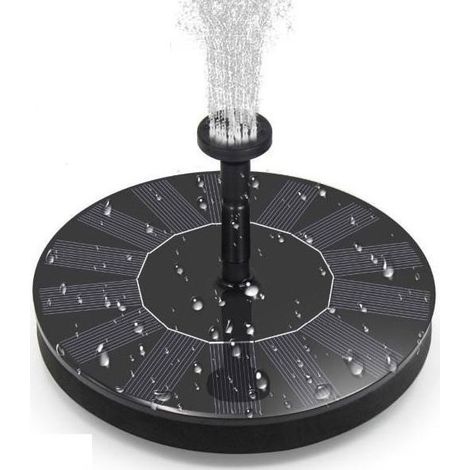 Fontana ad energia solare, 16 cm, fontana solare per esterni, nera multicolore